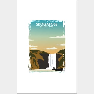 Skogafoss Iceland National Park Travel Poster Posters and Art